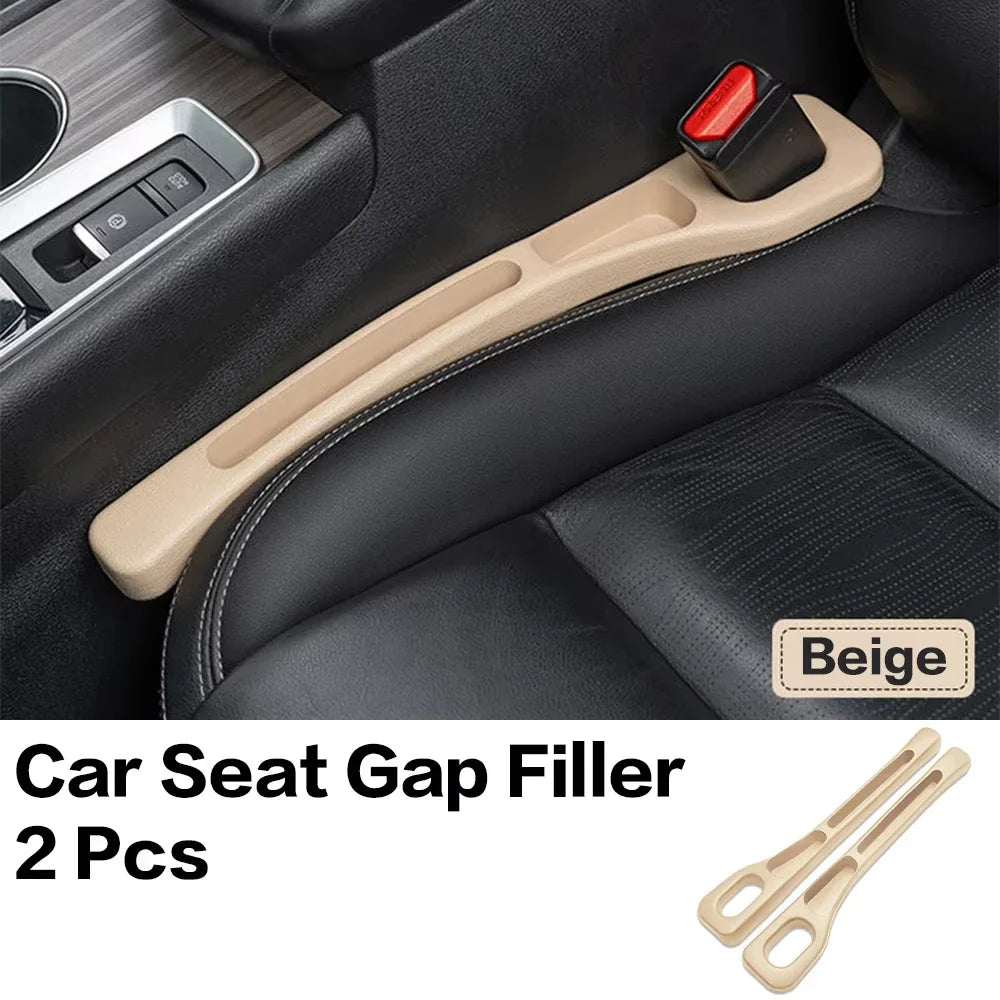 2PCS Car Seat Gap Filler Between Seats Console Organizer Seat Crevice Storage Box Bag Decoration Interior Auto Accessories Peaceful Pleasures Health and Wellness 1pair beige