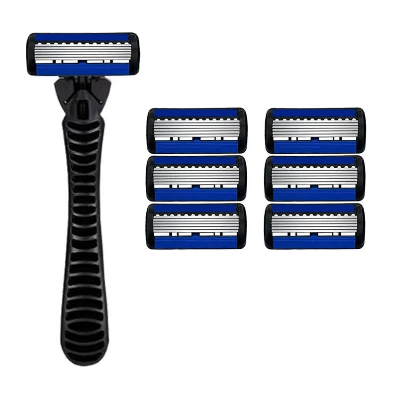 6-Layer Double Edge Safety Razor | Stainless Steel Manual Shaver