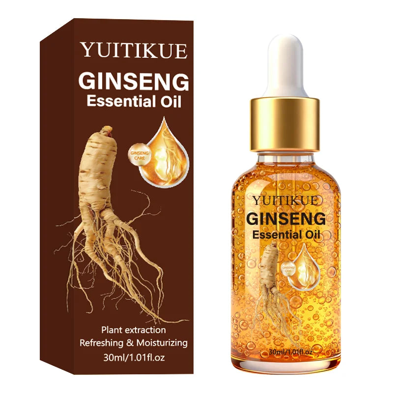 YUITIKUE Ginseng Essential Oil | Plant Extraction Formula | Refreshing & Moisturizing For Gentle Hair & Scalp Nourishment Care Peaceful Pleasures Health and Wellness 30ml