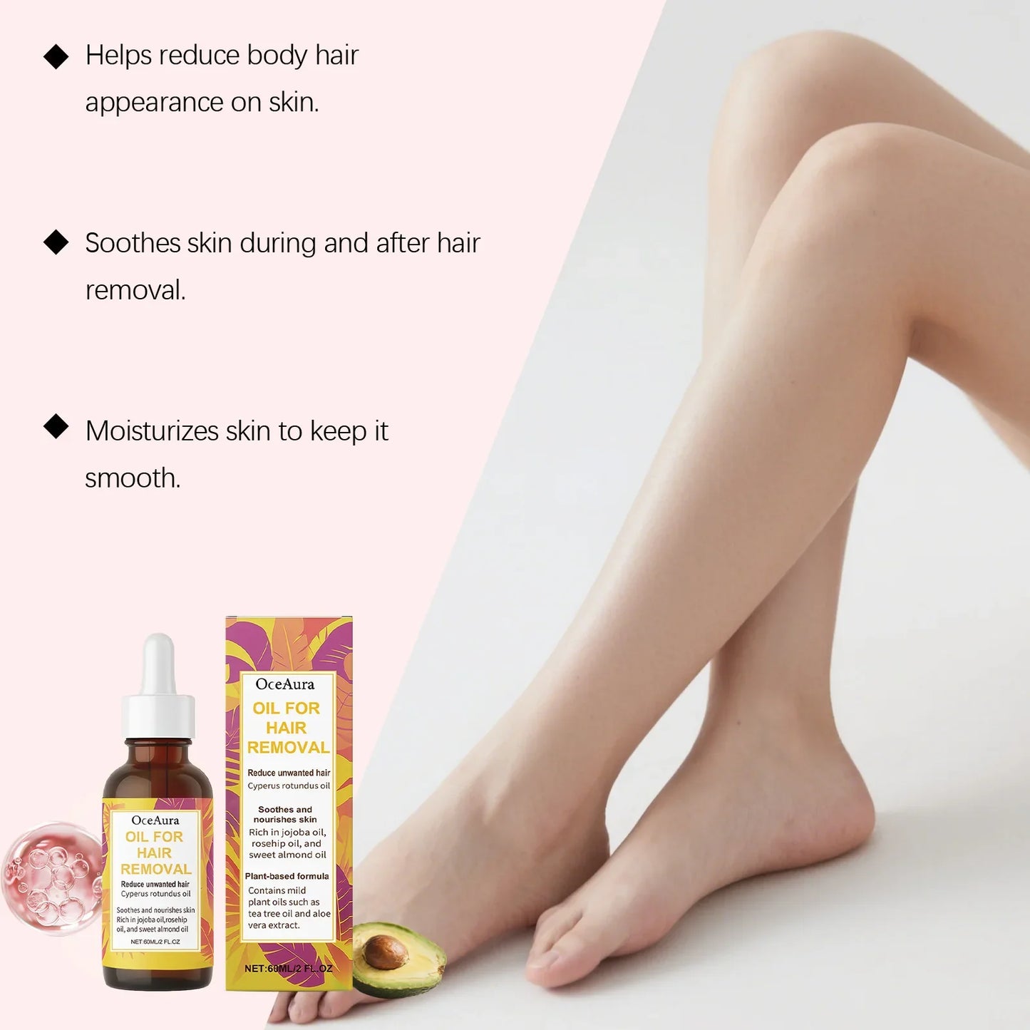 OceAura 60ml Cyperus Rotundus Hair Inhibitor Moisturizing Serum