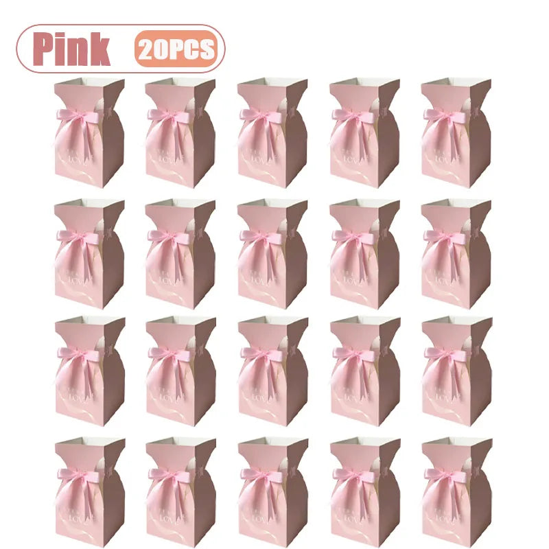 Flower Gift Box Bouquet Wrap with Handle – 10–40 Pack