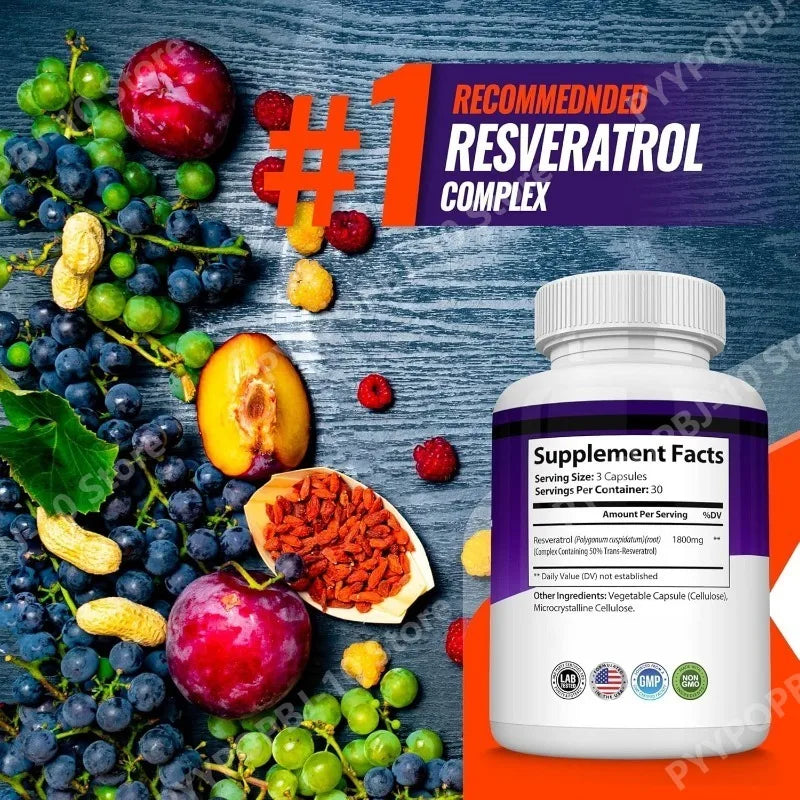 Resveratrol Complex 1800mg | 90 Veg Caps | Antioxidant Support