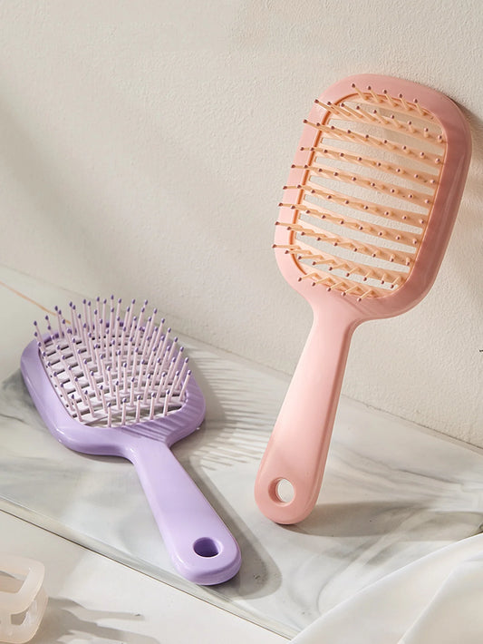 1Pcs Hollow out Air Cushion Comb Detangling Hair Brush Massage Combs Hollow Out Wet Curly Hair Brushes Barber Styling Tool Peaceful Pleasures Health and Wellness Pink