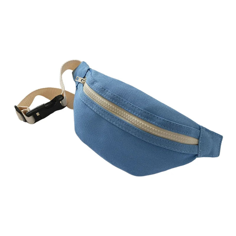 Kids Waist Bag Lightweight Polyester School Outdoor Travel Bag with Adjustable Strap Crossbody Chest Pack for Boys and Girls Peaceful Pleasures Health and Wellness Blue
