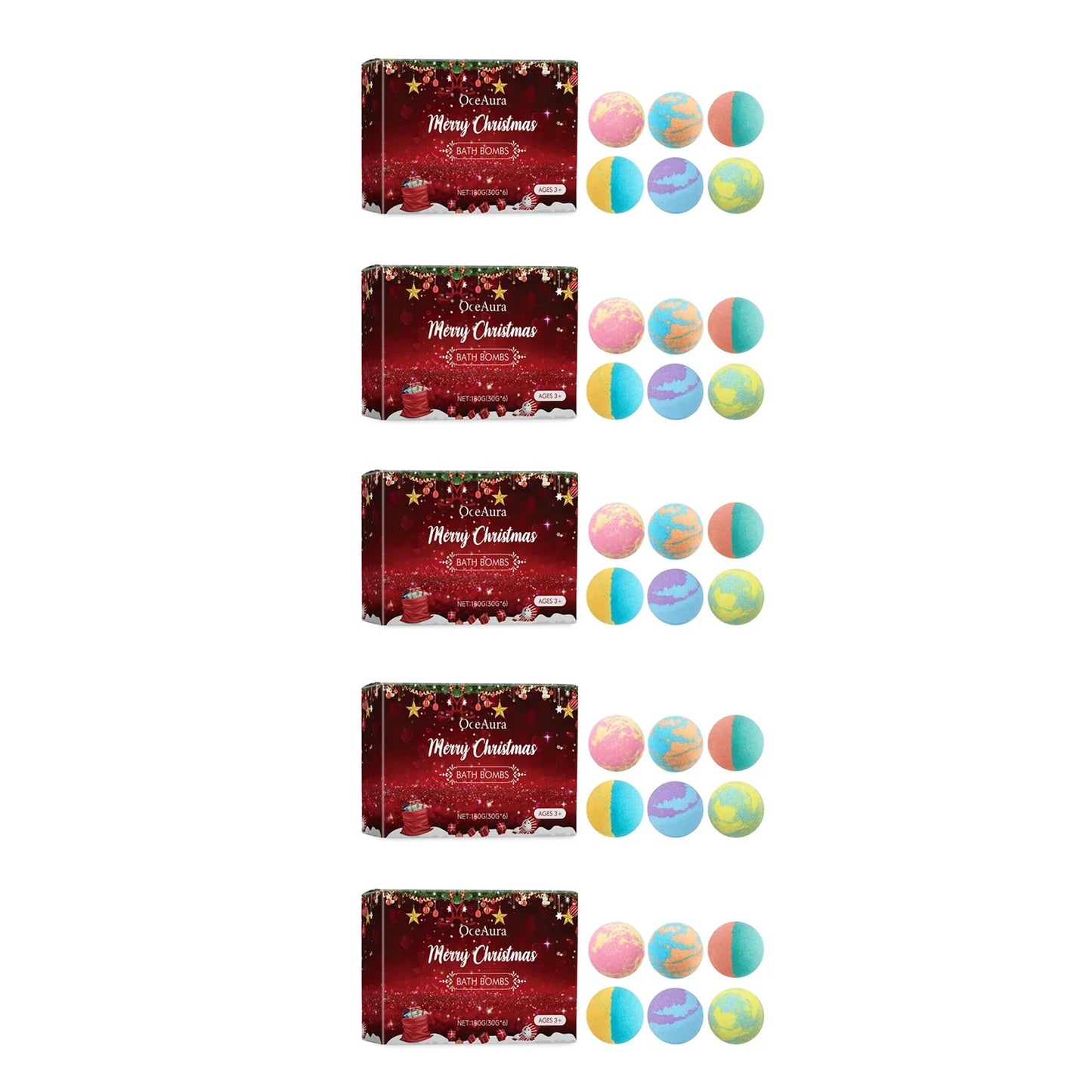 OceAura Christmas Bath Bombs Gift Set – Kids & Adults