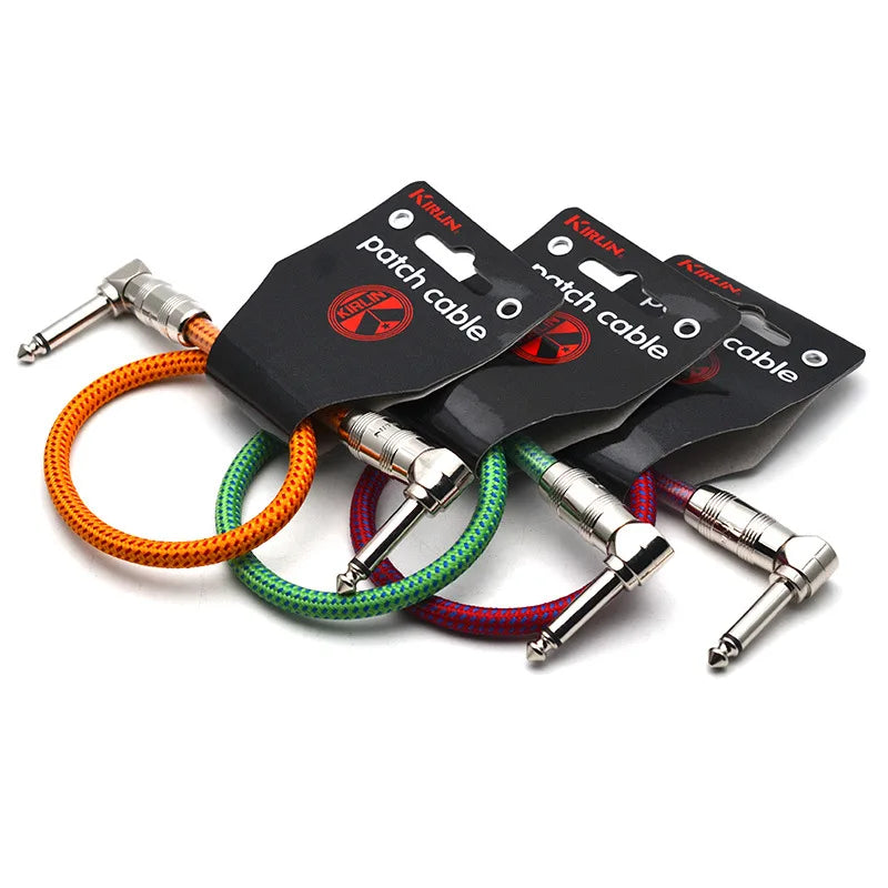 Kirlin 0 3 Meter Patch Cable Effect Pedal Weave Cloth 1 4 Angle Mono