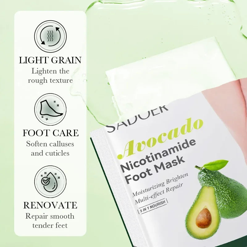 6 Pairs SADOER Fruits Foot Mask Moisturizing Foot Peeling Mask Exfoliating For Feet Spa Pedicure Exfoliant Feet Skin Care Peaceful Pleasures Health and Wellness
