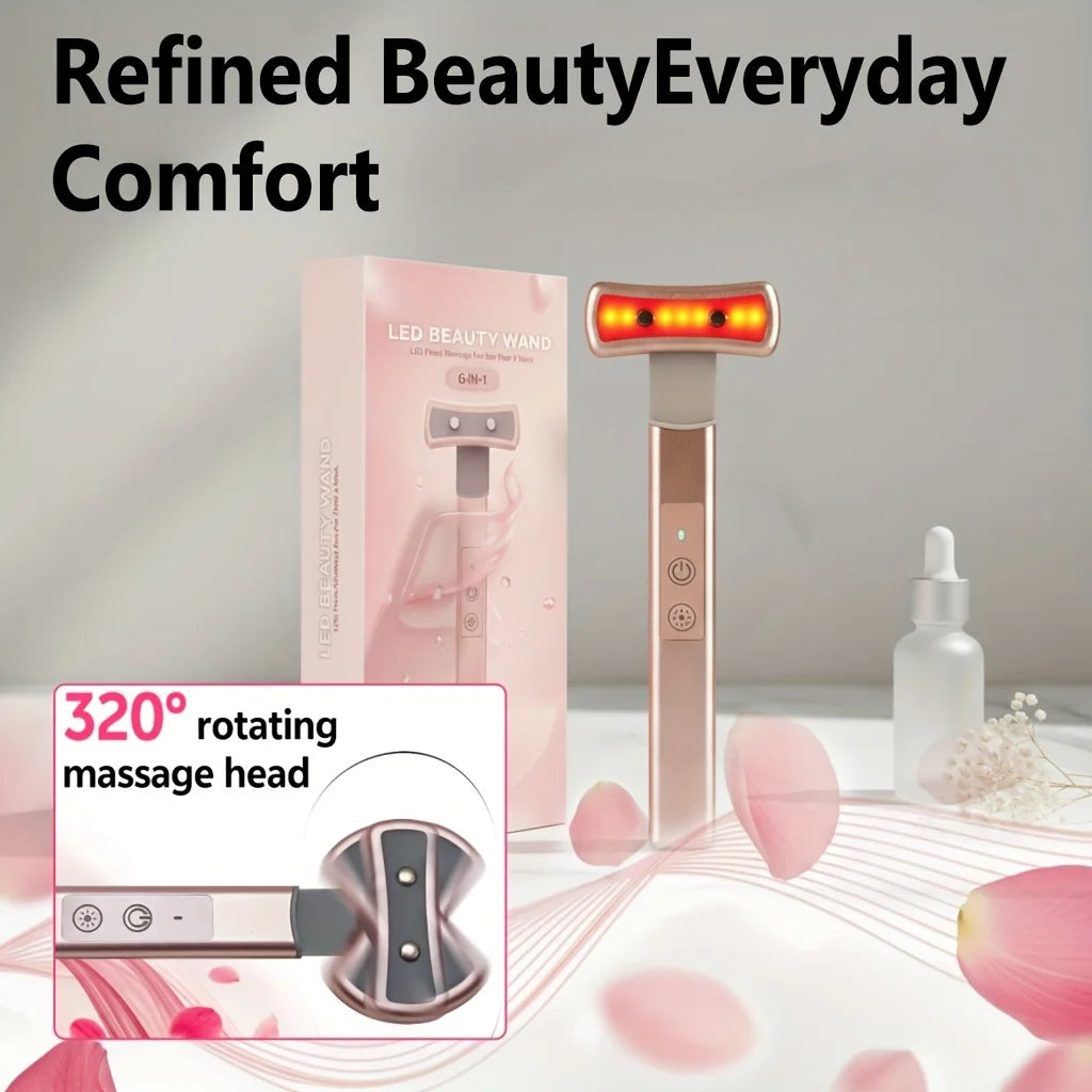 Led Facial Massager, Multi-Color Modes, Fragrance-Free, USB Rechargeable Eye and Facial Massager Skincare Tool, Ideal for Gift Giving. Peaceful Pleasures Health and Wellness
