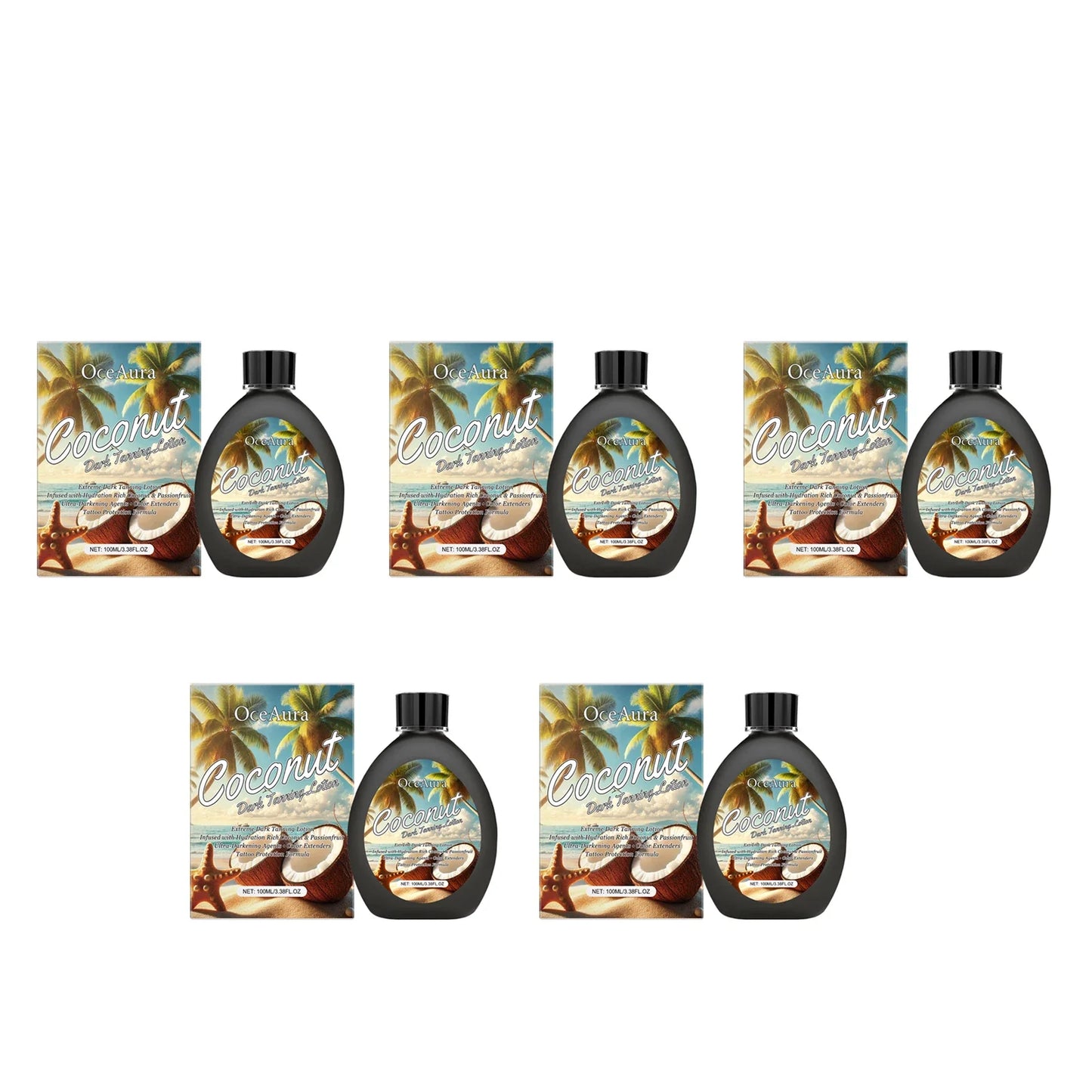 OceAura Coconut Dark Tanning Lotion – Bronzer & Sunless Tan