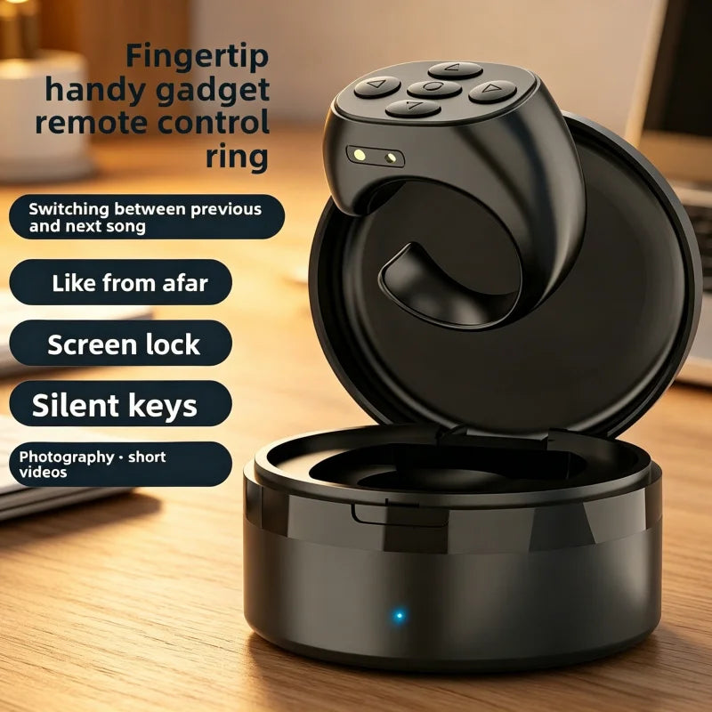 Bluetooth Ring Selfie Shutter Remote with Charging Case | iOS Android Peaceful Pleasures Health and Wellness