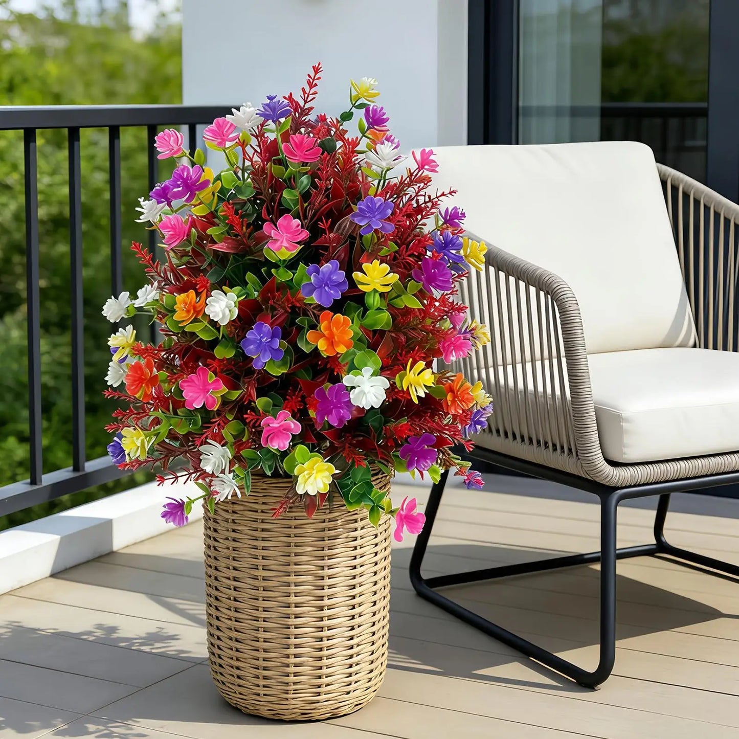 Faux Flowers Realistic Floral Spring Garden Stakes UV Resistant Artificial Flower Bouquet for All Season Lawn Porch Farmhouse Peaceful Pleasures Health and Wellness