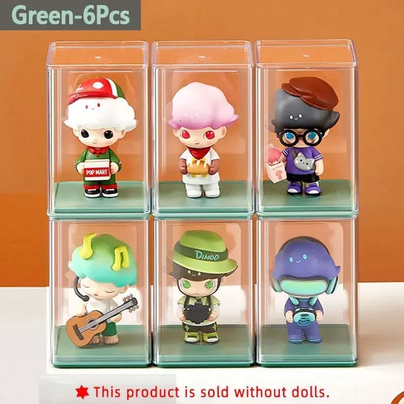 6-Pack Transparent Storage Boxes for Figures & Dolls Display