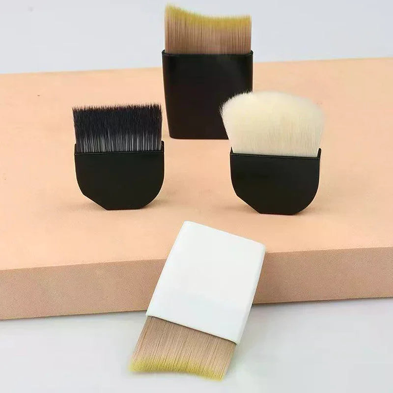 1 Pcs Ultra-Thin One-Line Foundation Brush Crescent-Shaped Mask Brush Short Handle Fluffy Soft Bristle Professional Beauty Tool Peaceful Pleasures Health and Wellness