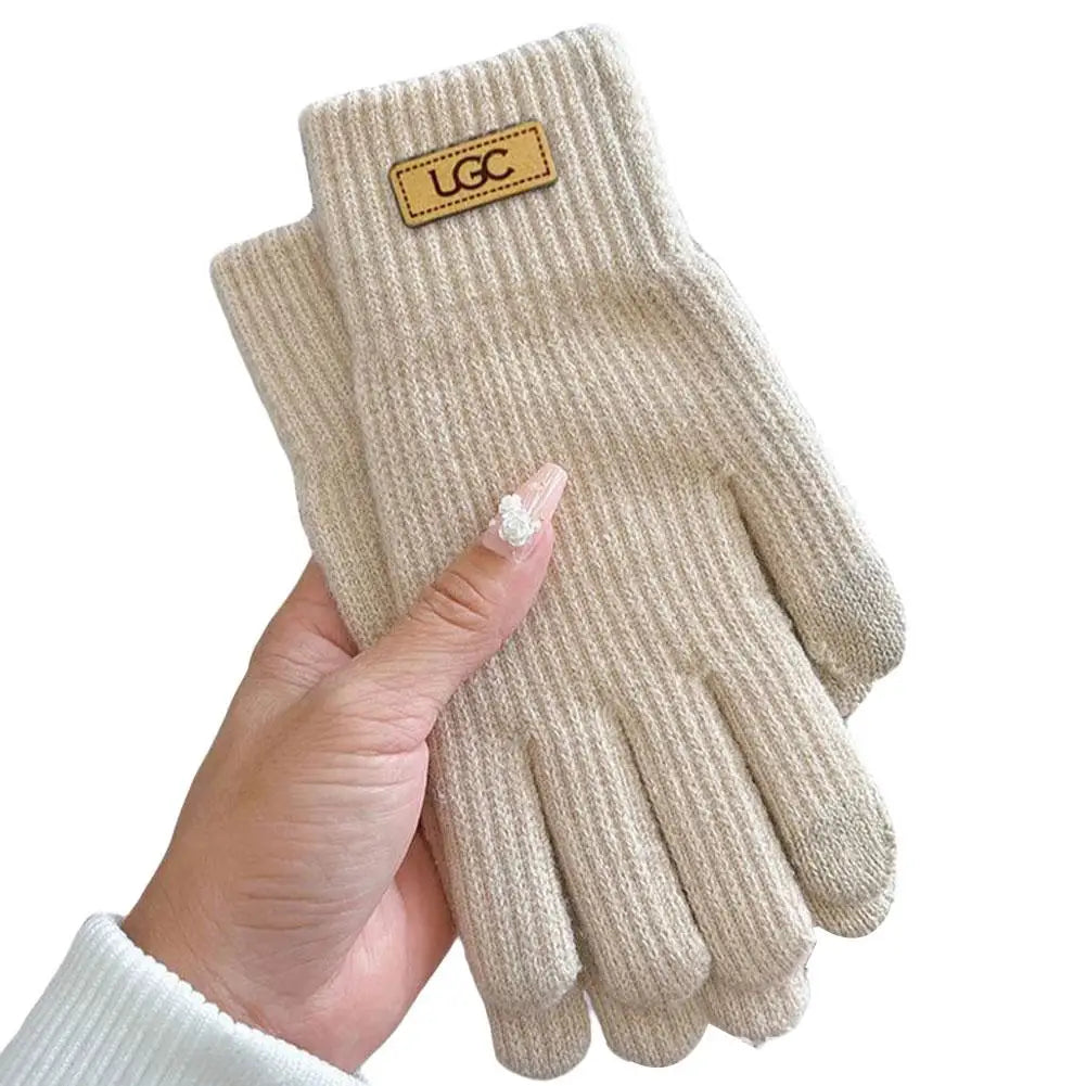 Women's Winter Knitted Touchscreen Gloves – Fleece Lined Winter Knitted Gloves Peaceful Pleasures Health and Wellness A