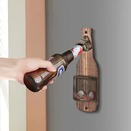 1PC Multi-functional Industrial Style Beer Bottle Opener - Decorative Wall Mounted Pendant for Catering Bar Peaceful Pleasures Health and Wellness