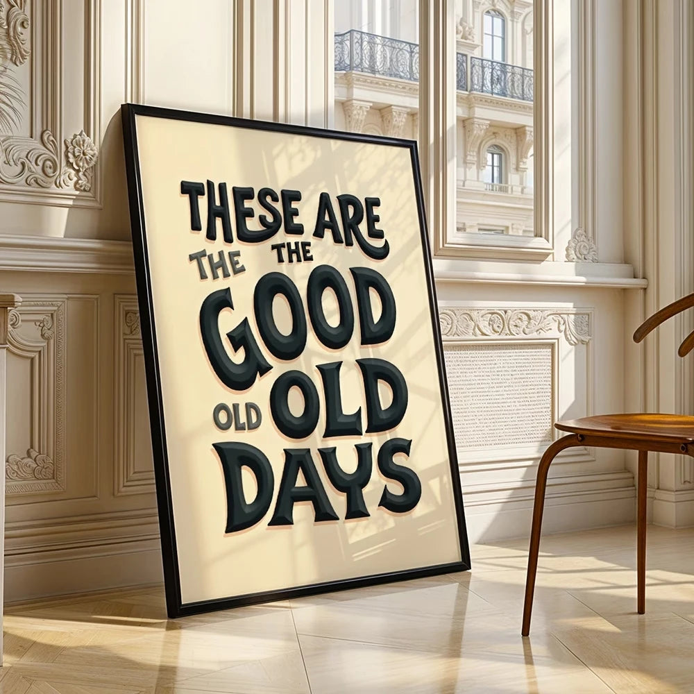 Modern These Are Good Old Days Wall Art Print Canvas Painting Poster Picture For Living Room,Bedroom Home Decor Peaceful Pleasures Health and Wellness