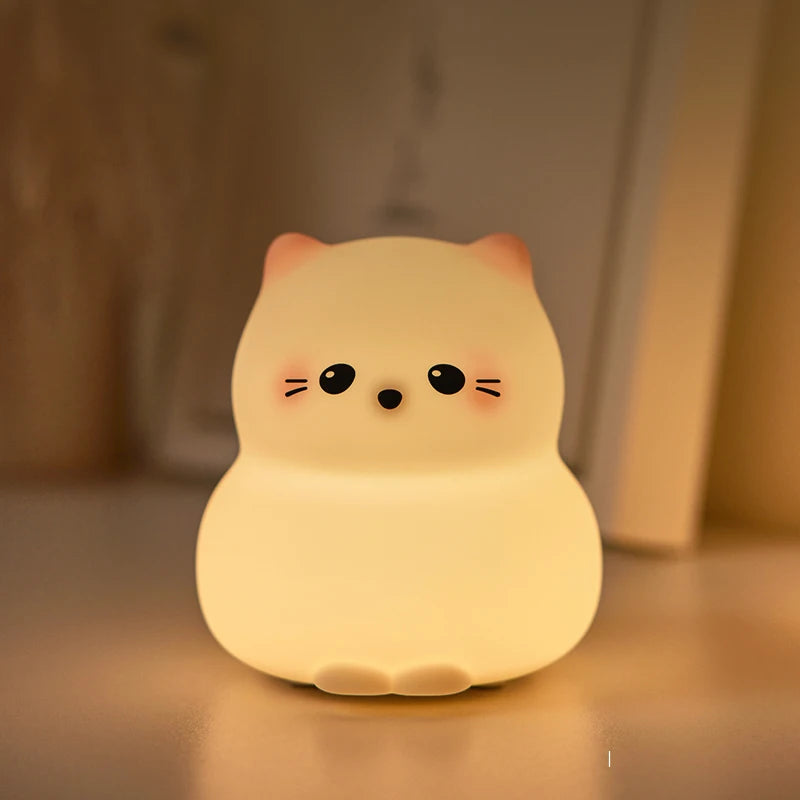 Cute Panda Silicone Patting Lamp Rechargeable Timing LED Night Light For Bedroom Bedside Room Decoration Kids Boys Birthday Gift Peaceful Pleasures Health and Wellness Cute Kitty