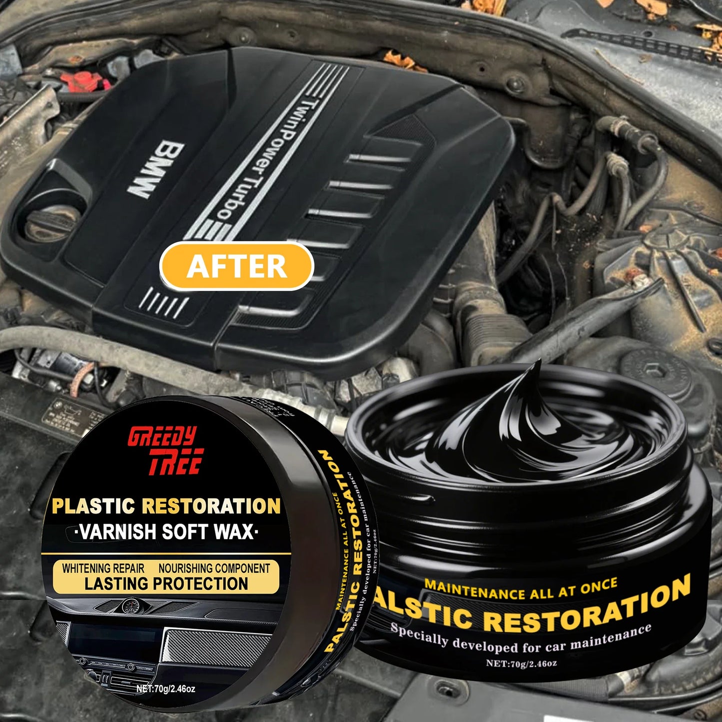 Car Plastic Restorer – Polishing Wax, Scratch Repair & Renewal