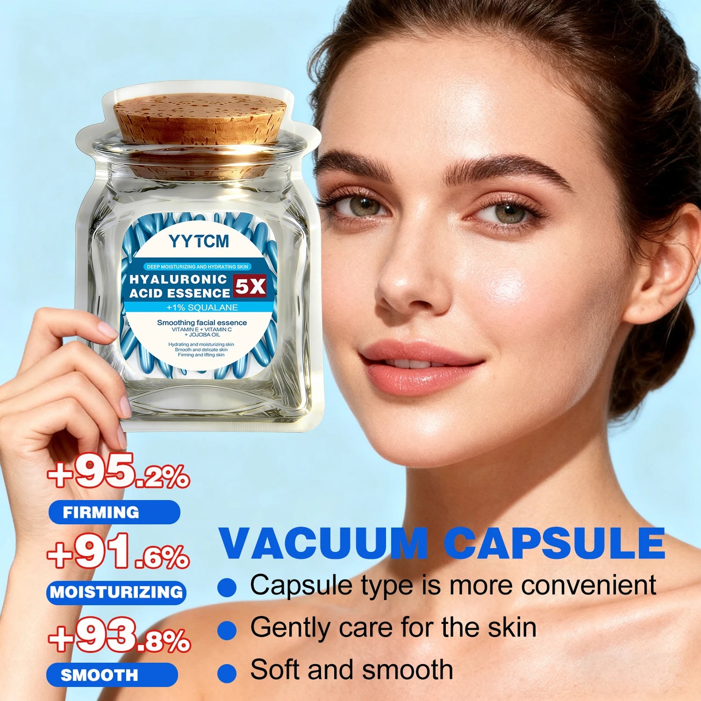 Hyaluronic acid deep moisturizing capsule essence, deep moisturizing and brightening skin essence 18/30/48/60/90/180capsules Peaceful Pleasures Health and Wellness