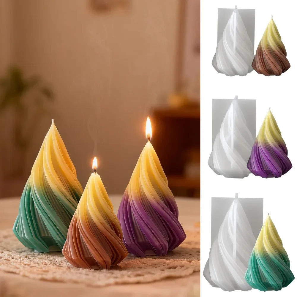 1pc 3D Geometric Pillar Candle Mold for DIY Candle Making - Aromatherapy Resin Molds for Home Art Decor Peaceful Pleasures Health and Wellness