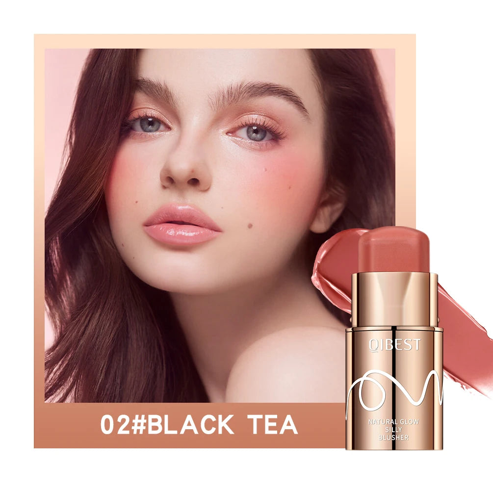 QIBEST Lipstick Blush Stick 3-in-1 Eyes Cheek and Lip Tint Buildable Long Lasting Lightweight Cream Multi Stick Makeup for Women Peaceful Pleasures Health and Wellness 02 BLACK TEA