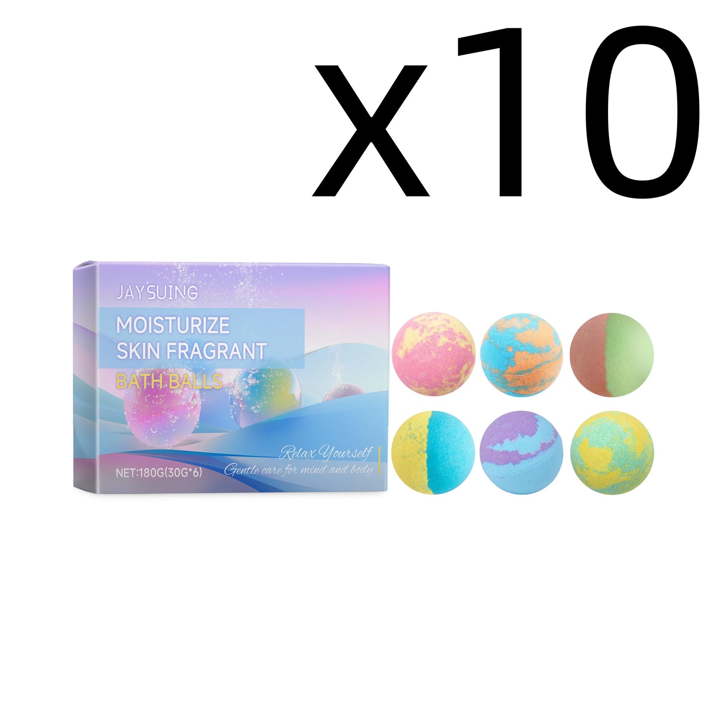 Fragrance Bath Bombs Rich Foaming Soothe Body Moisturize Skin Relaxing Stress Improve Bathing Experience Aromatherapy Bath Ball Peaceful Pleasures Health and Wellness 6pcs Boxed X 10PCS
