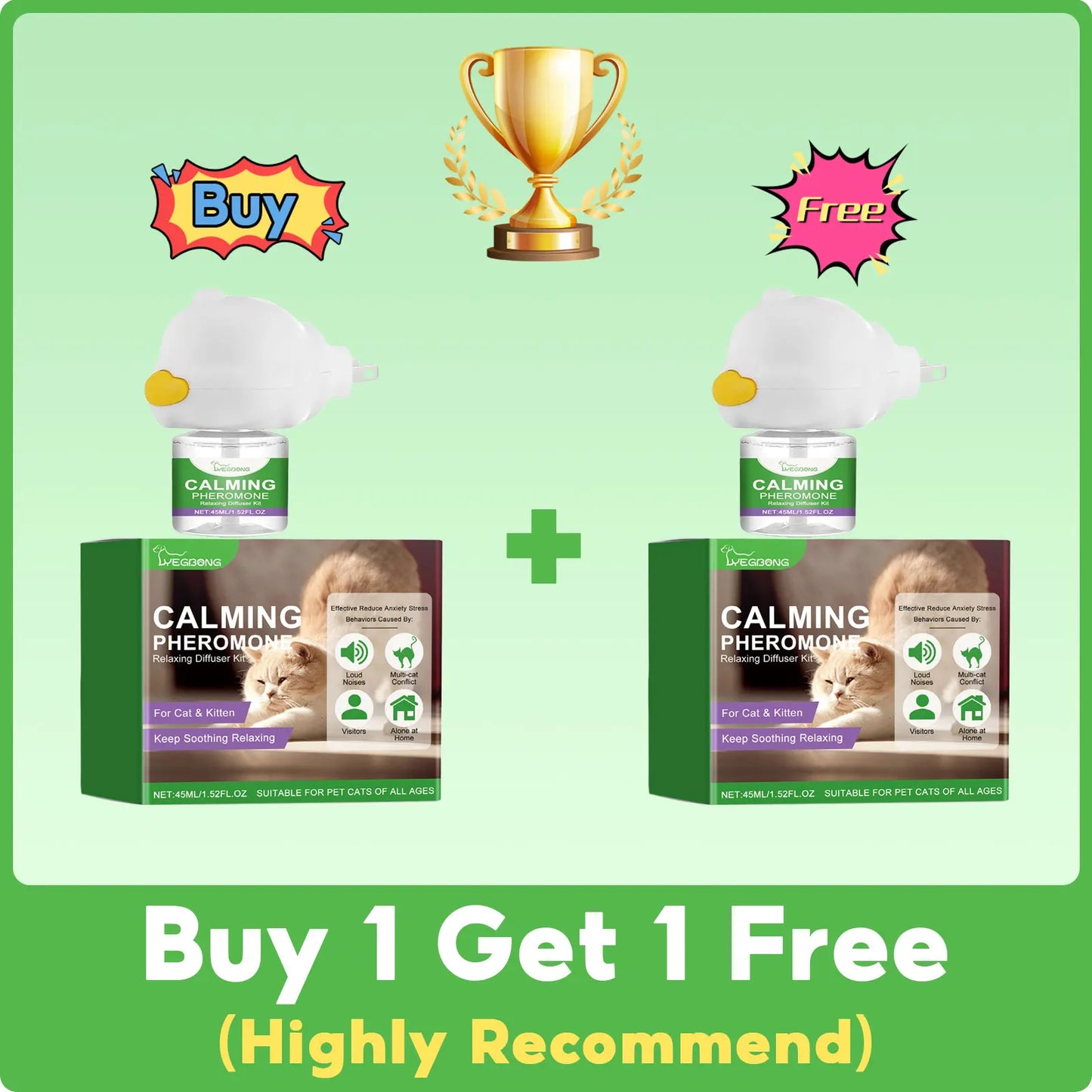 Cat Calming Pheromone Diffuser Kit – Anti-Anxiety Stress Relief