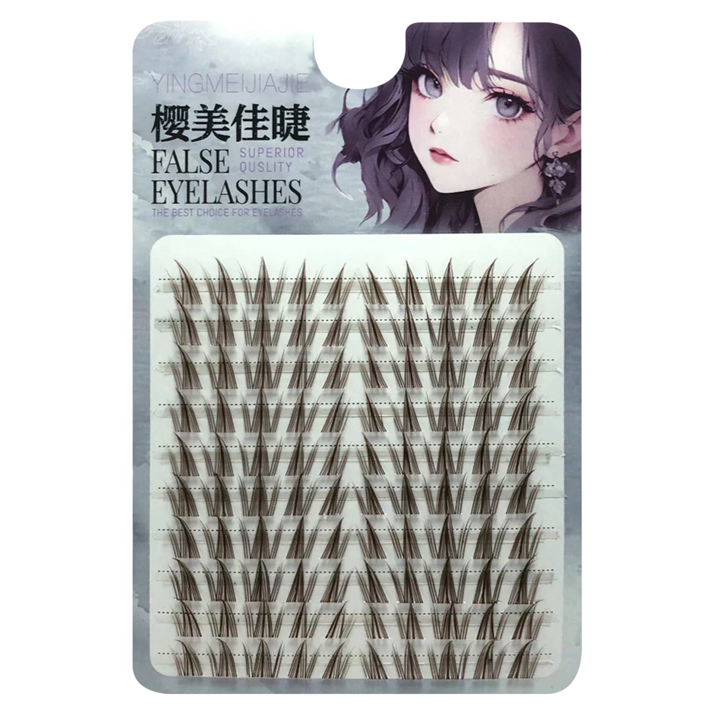 Brown Cluster False Eyelashes – Natural Wispy Volume Lash Extensions