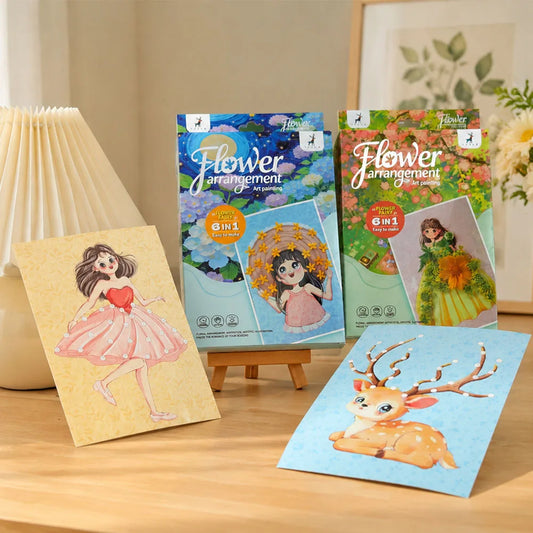Flower Cutting Cardboard Girl Poking Fun Handmade DIY Homemade Card Peaceful Pleasures Health and Wellness