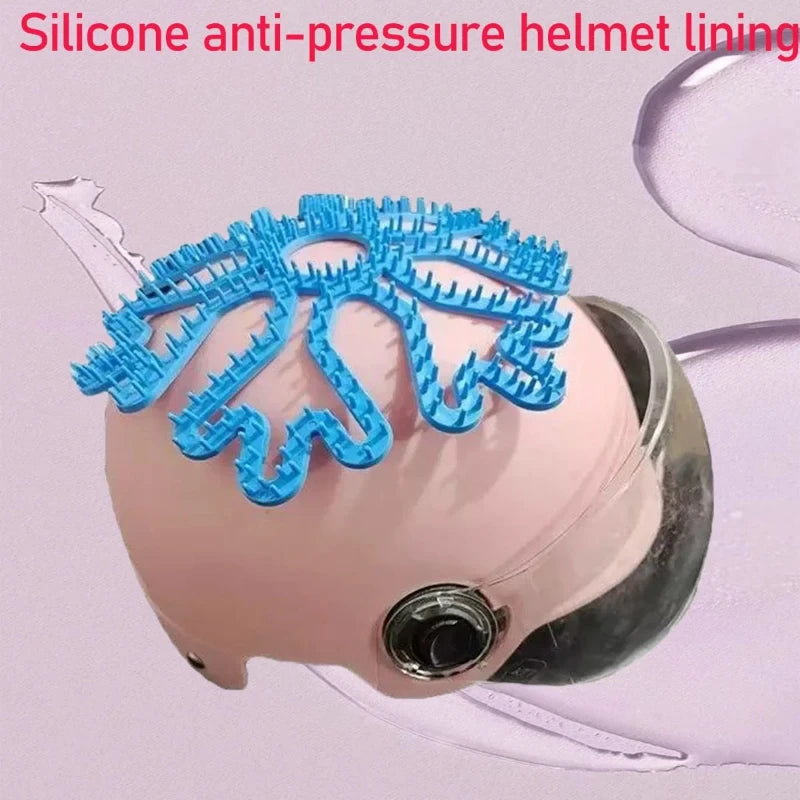 1/2/3Pcs Random Color Silicone Helmet Liner Non-Slip Breathable Cycling Helmet Pad Anti Compression Hair Ventilated Gasket Peaceful Pleasures Health and Wellness