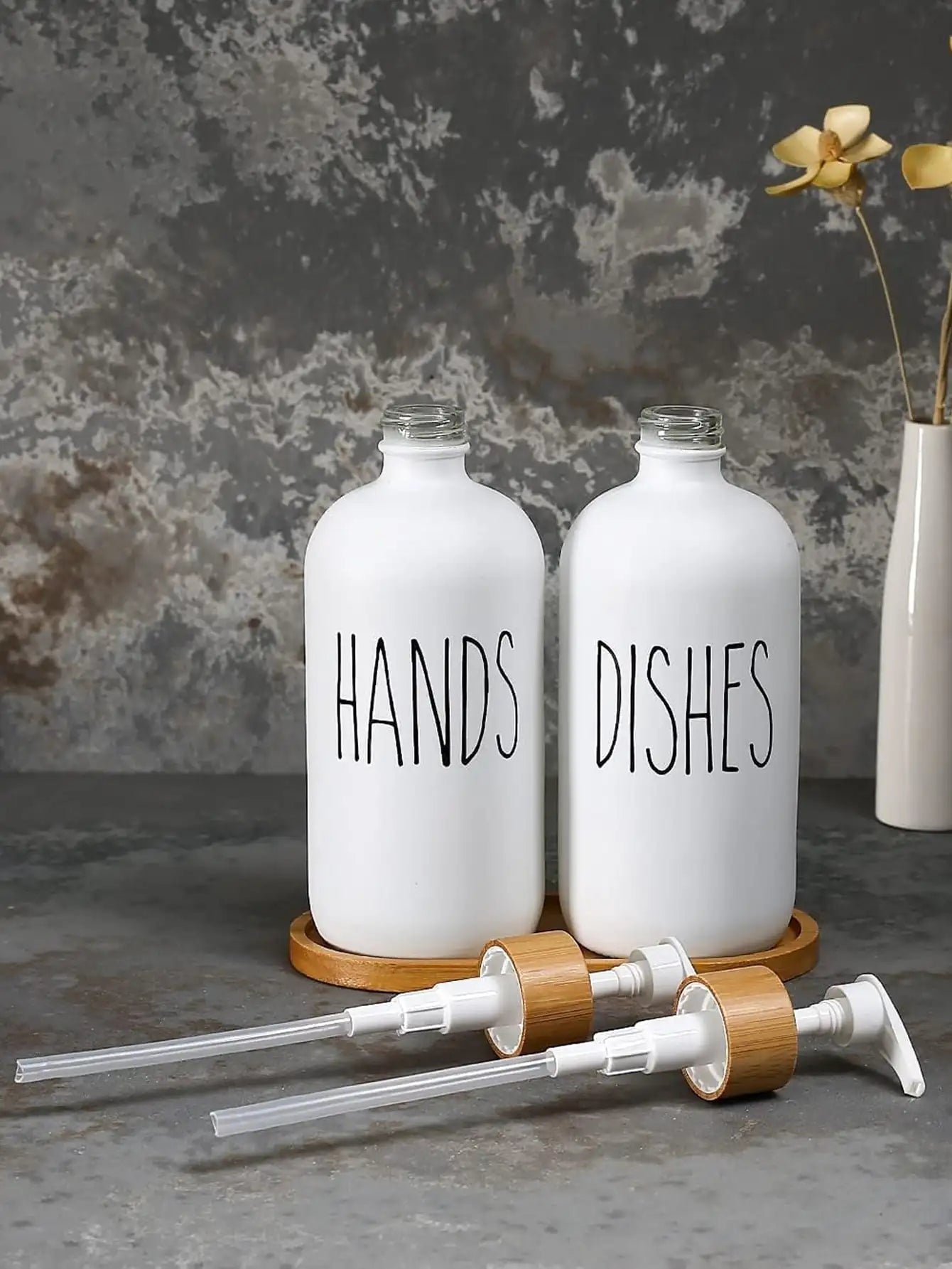 Soap Dispenser Set, Contains Hand and Dish Soap Dispenser, Suitable for Kitchen Decor, Suitable for Kitchen Decor Peaceful Pleasures Health and Wellness