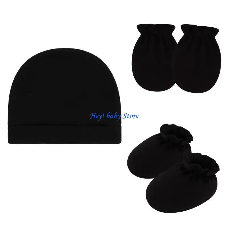 Baby Bonnet Hat Mittens & Booties 3-Piece Set | 0–6 Months