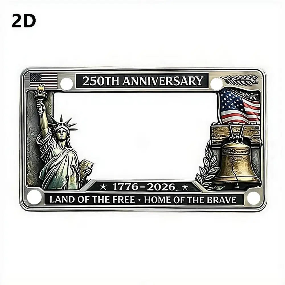 250th Anniversary Commemorative License Plate Frame High-quality Vietnam Veteran Salute Mental License Plate Decorative Frame Peaceful Pleasures Health and Wellness B