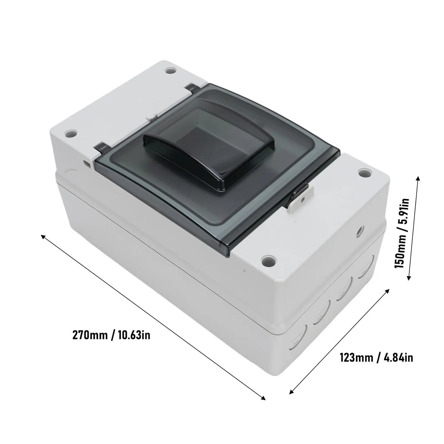 DC Circuit Breaker Box IP66 Rain Proof Plastic Outdoor Distribution