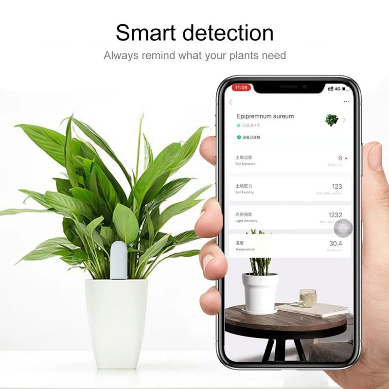 HHCC Flower Monitor Flora Garden Care Plant Grass Soil Water Fertility Smart Tester Sensor Flower Gardening Detector For Xiaomi Peaceful Pleasures Health and Wellness