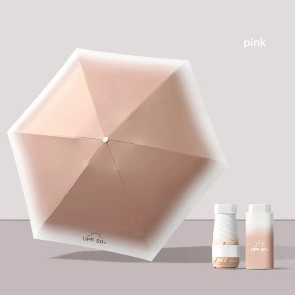 Portable Ultraviolet Protection Pocket Rain Umbrella Ultralight Dual Use Sun Umbrella Wind Resistant Mini Pocket Parasol Outdoor Peaceful Pleasures Health and Wellness 6 8K iron