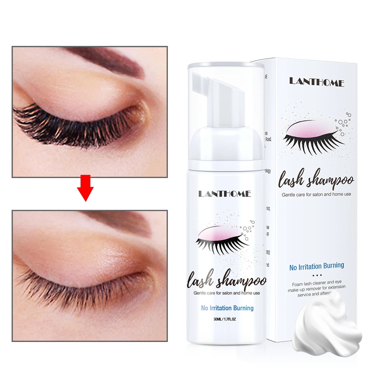 Lanthome Eyelash Extension Shampoo Foam Cleanser 50ml