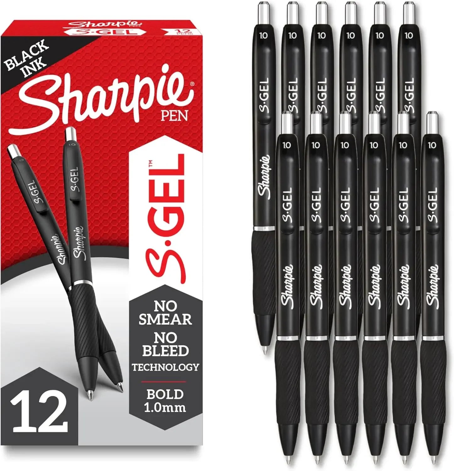 Bold Gel Pens, 1.0mm Black Ink, 12-Pack for Smooth Writing - Ideal for Office, School & Journaling Peaceful Pleasures Health and Wellness United States
