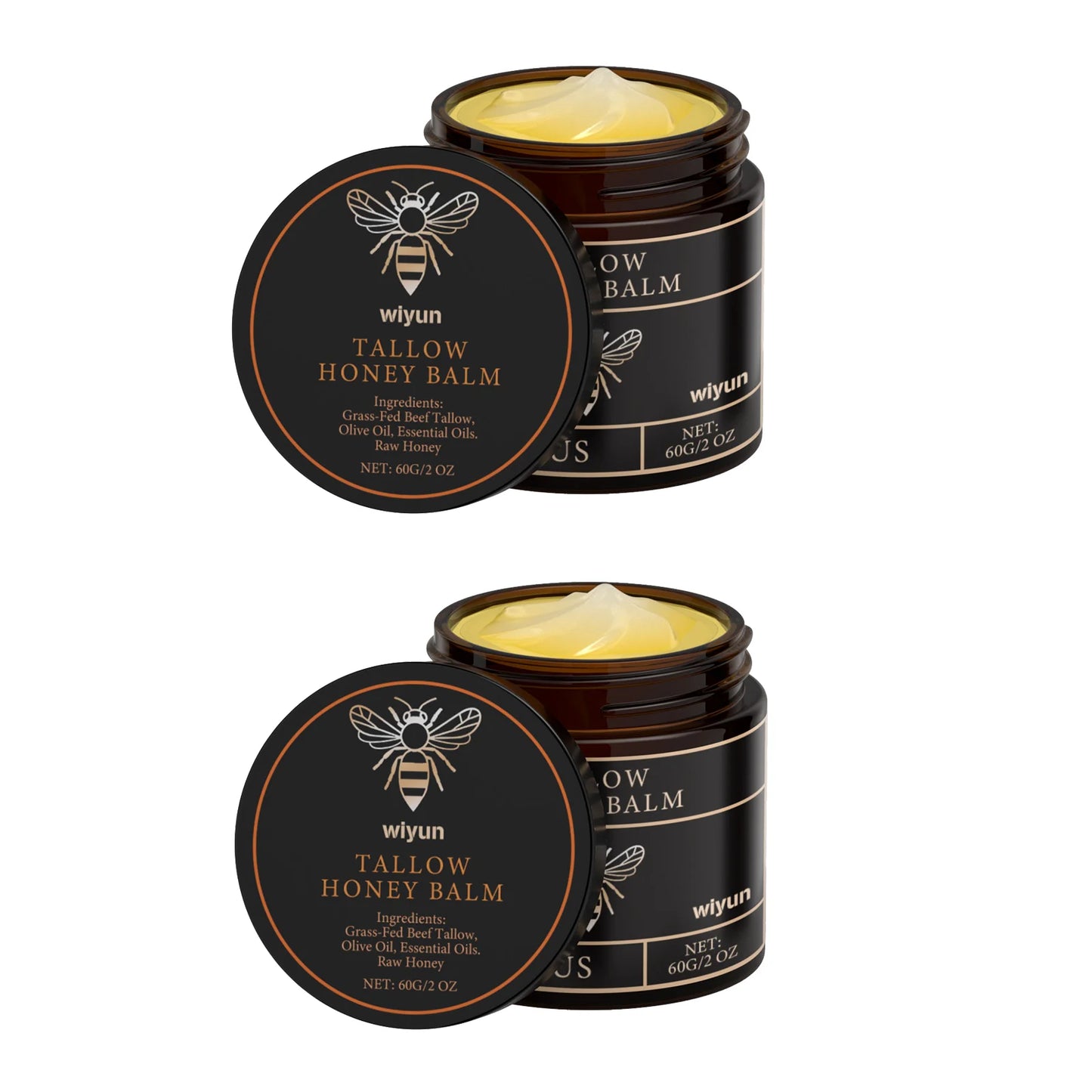 Beef Tallow Honey Moisturizing Cream Hydration Nourishing Korean Skin Care Bleaching Firming Face Body Moisturizer Lotion Peaceful Pleasures Health and Wellness 2pcs