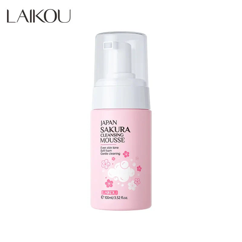 LAIKOU Sakura Facial Mousse Cleanser – Brightening & Hydrating