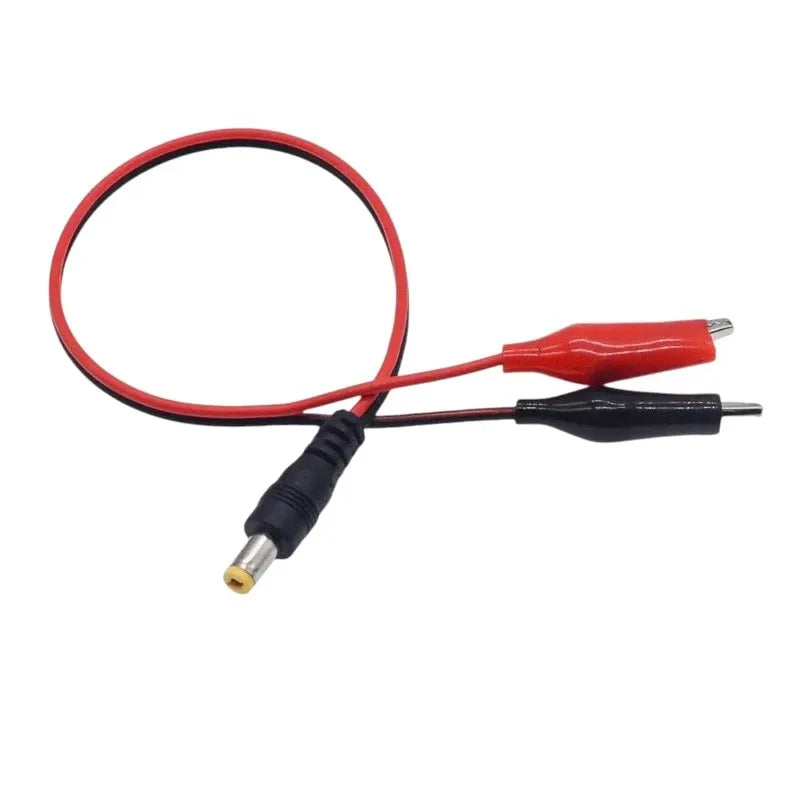1PCS 2 Alligator Clip to 1 Male/Female DC Power Plug Adapter 25CM Cable DC 5.5*2.1mm Crocodile Test Leads for Electronics Peaceful Pleasures Health and Wellness