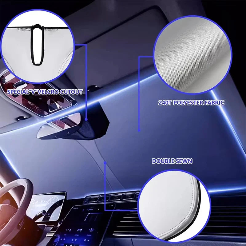 Foldable Car Windshield Sunshade | UV Block & Cooling Cover