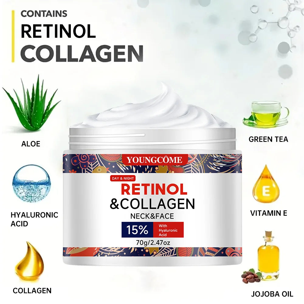 "Retinol & Collagen Anti-Aging Cream - Intense Hydration & Firming, Reduces Wrinkles & Fine Lines, Day/Night Use" Peaceful Pleasures Health and Wellness