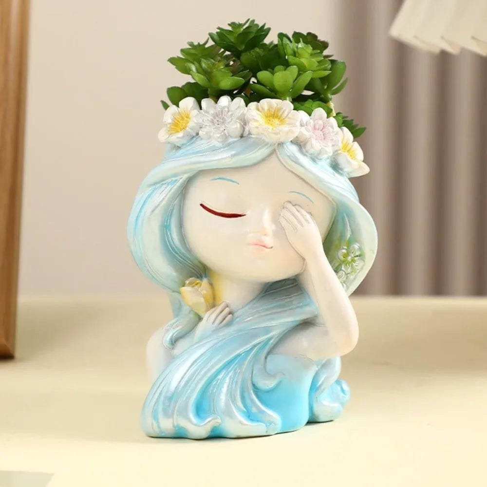 Fairy Head Resin Planter | Cute Succulent & Flower Pot