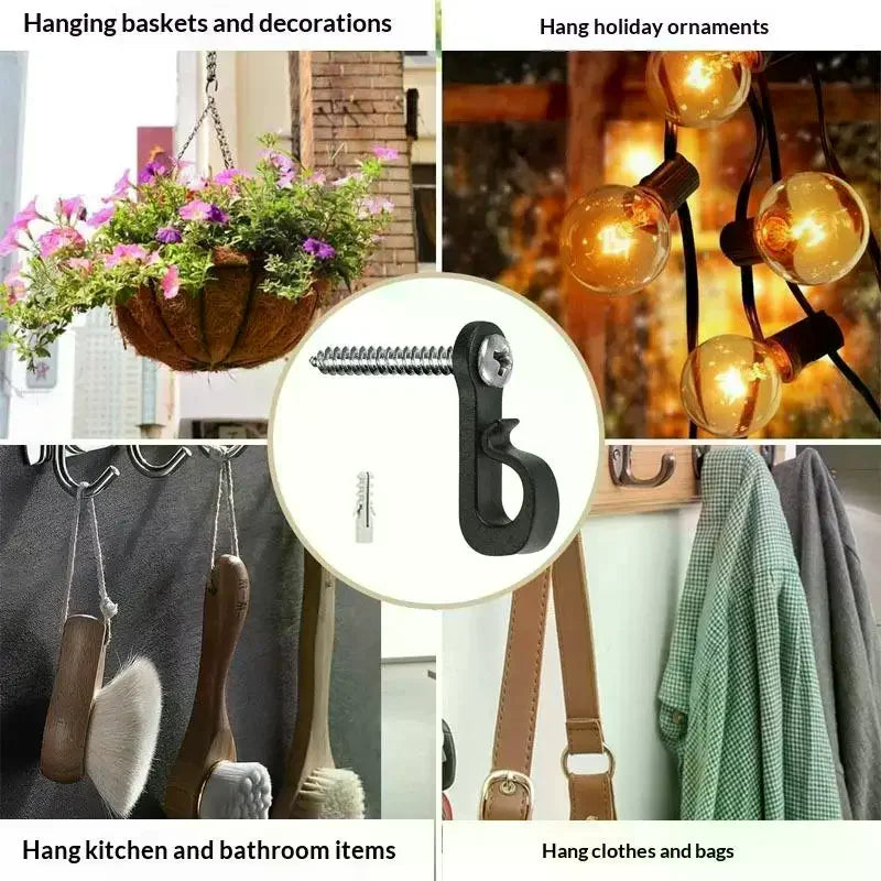 10-Pack Screw-In String Light Hooks | Indoor & Outdoor Use String Light Hooks Peaceful Pleasures Health and Wellness