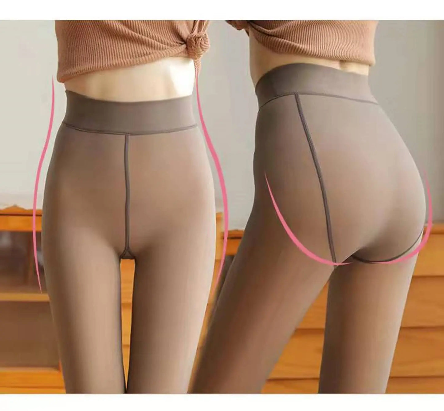 Women's Thermal Nylon Tights – High Waist Winter Leggings