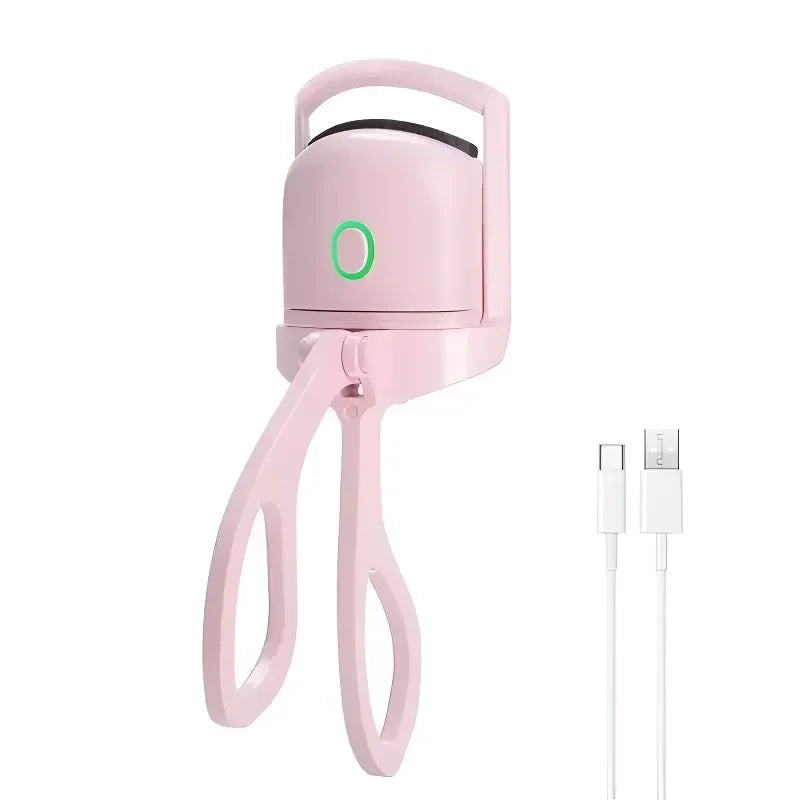 Heated Eyelash Curler Fast 5s Heat up 24 Hours Long Lasting USB Rechargeable Electric Lash Curler Quick Natural Curling Lashes Peaceful Pleasures Health and Wellness pink