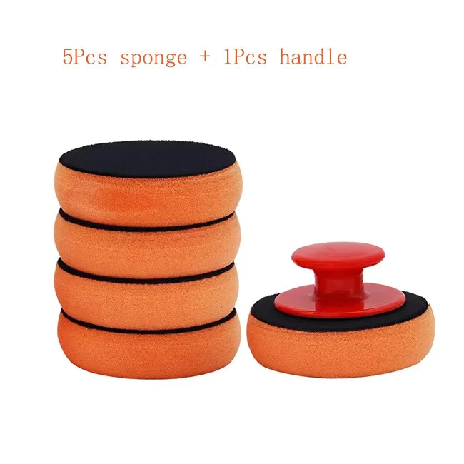 Car Waxing Sponge with Handle – Interior Leather Polish Tool