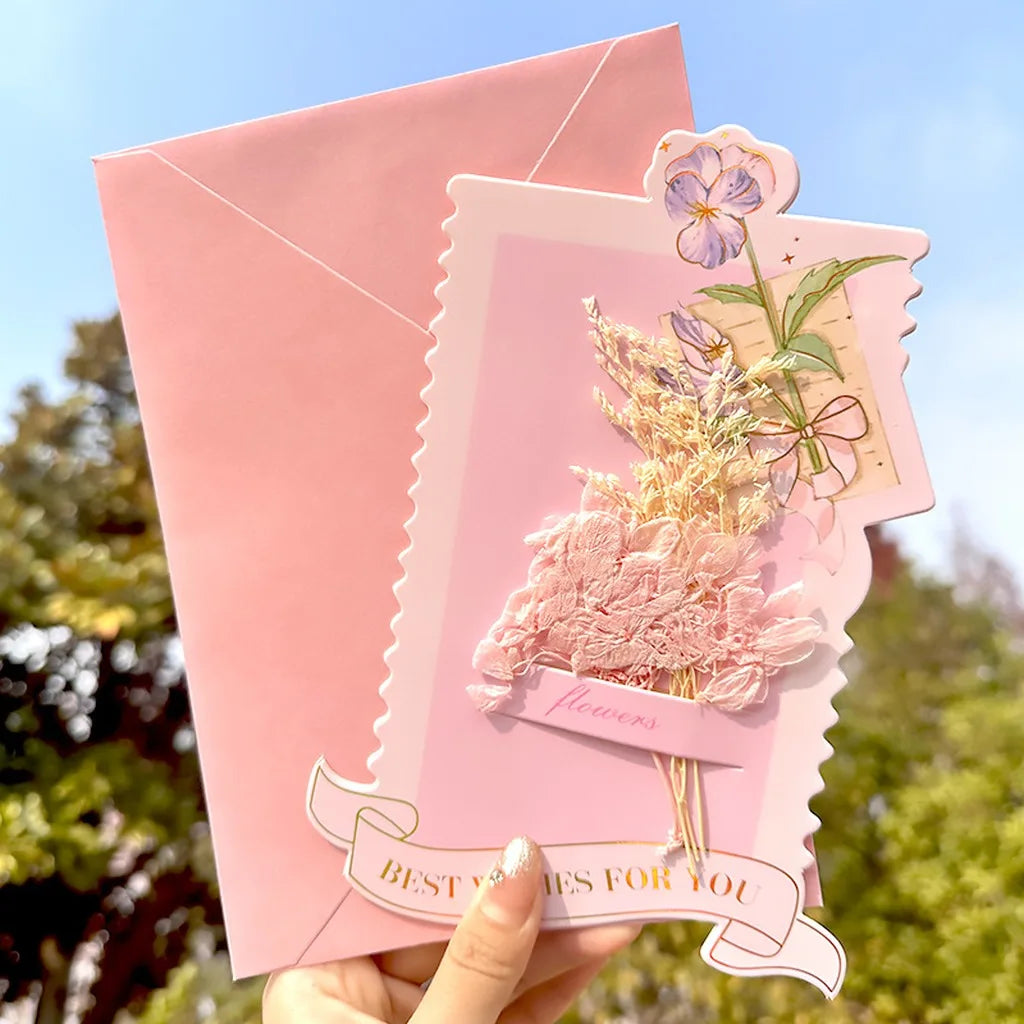 3D Dried Flower Standing Greeting Card | DIY Personalized Gift