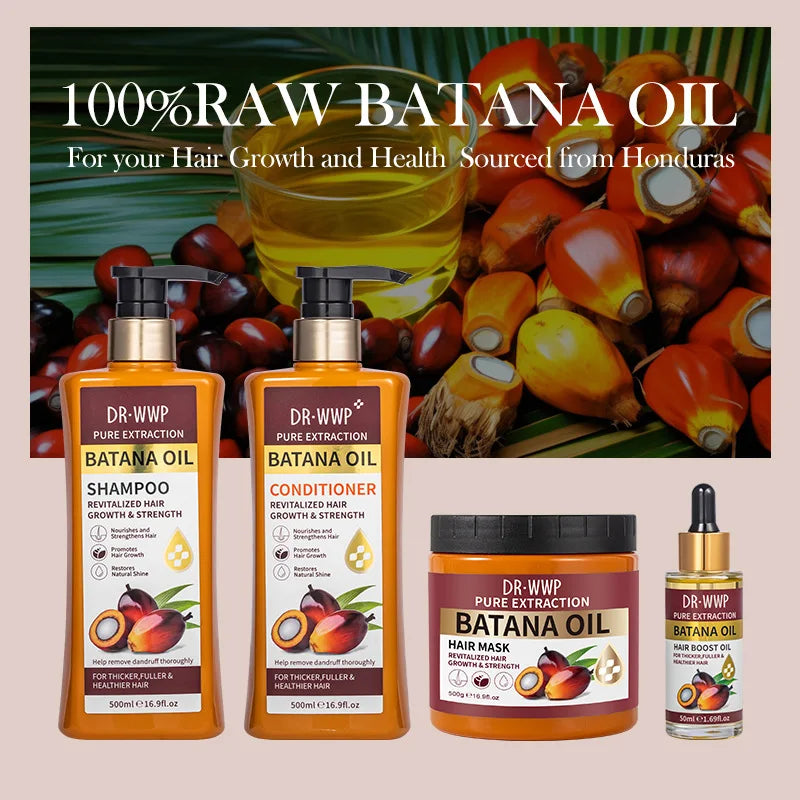 500ml Batana Oil Shampoo and Conditioner Set for Hydrating Care, Softening Hair, and Improving Dryness and Frizz Peaceful Pleasures Health and Wellness